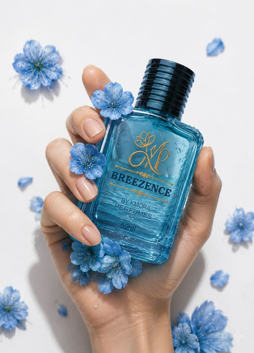 KMORA Breezence luxury perfume bottle